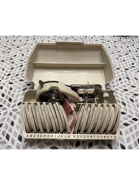 Vintage Janome Alphabet Stitch Monogram Attachment Cams A-Z Set w/ Case Complete